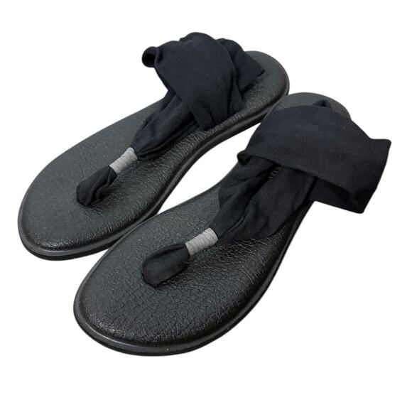 SANUK Black Yoga Sling Sandal SZ 9 - Picture 1 of 7